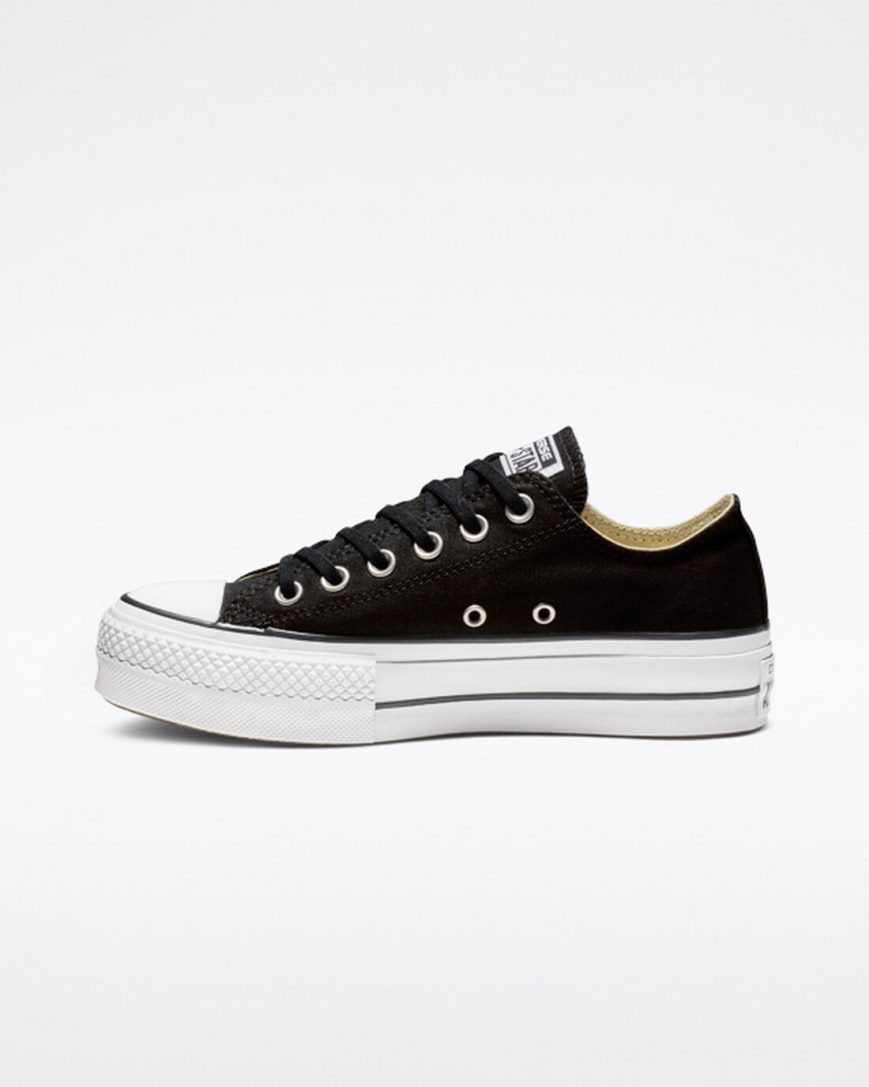 Topanky Na Platforme Converse Chuck Taylor All Star Lift Platene Nizke Damske Čierne Biele | SK MGEFW5